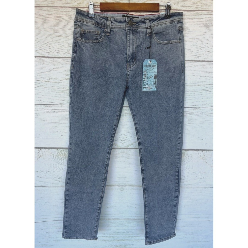 Jackson & Driggs Stretch Jeans Mens 36X32 (31") Blue Skinny Stretch Jeans New